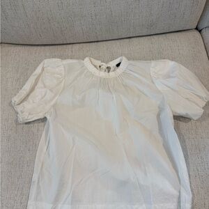 Ann Taylor Kids White Puff Sleeve Blouse